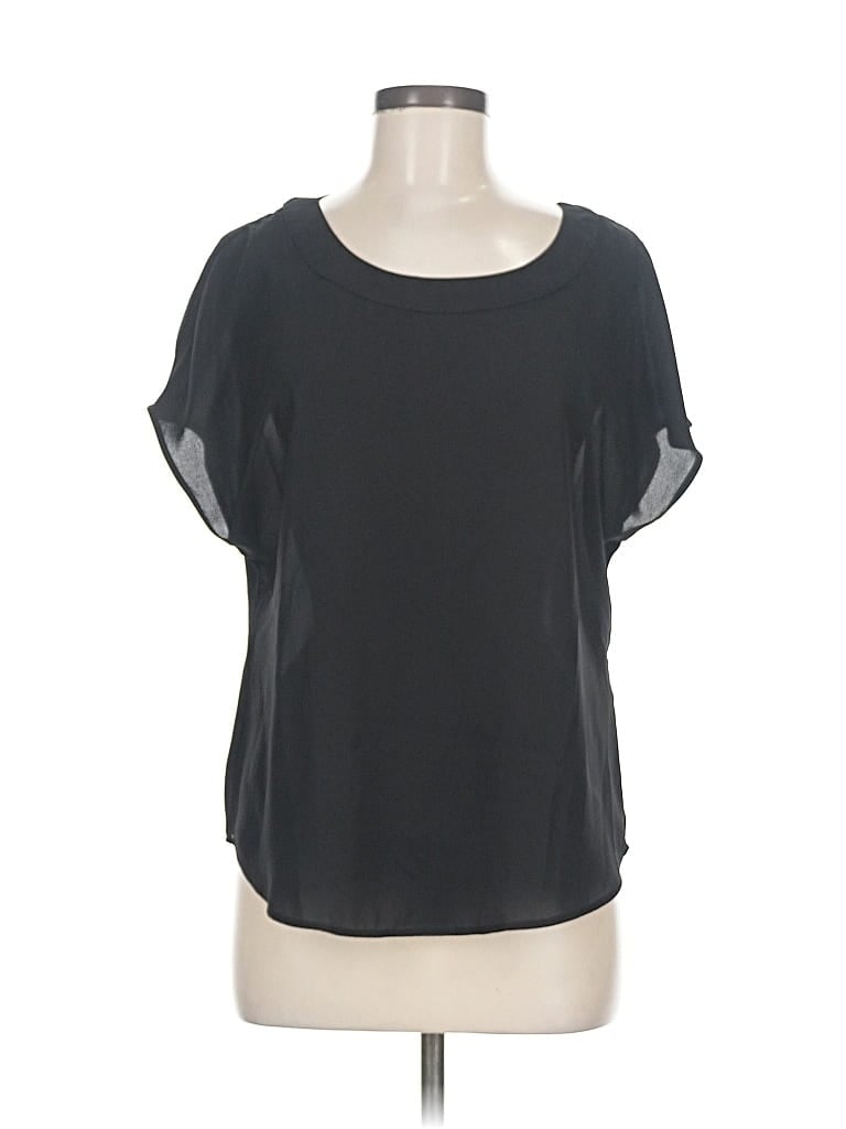 Pre-owned Banana Republic Short Sleeve Blouse In Black