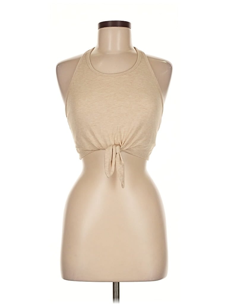 Pre-owned Gap Fit Tank Top Tan Halter Neckline Tops In Brown