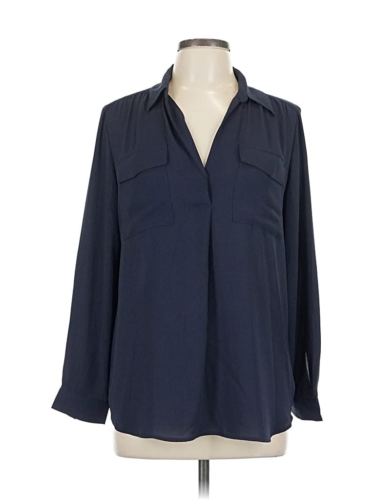 Pre-owned Ann Taylor 3/4 Sleeve Blouse In Blue