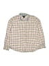 Lands' End 100% Baumwolle Tweed Ivory Blue Long Sleeve Button-Down Shirt Size 10 - 12 - photo 1