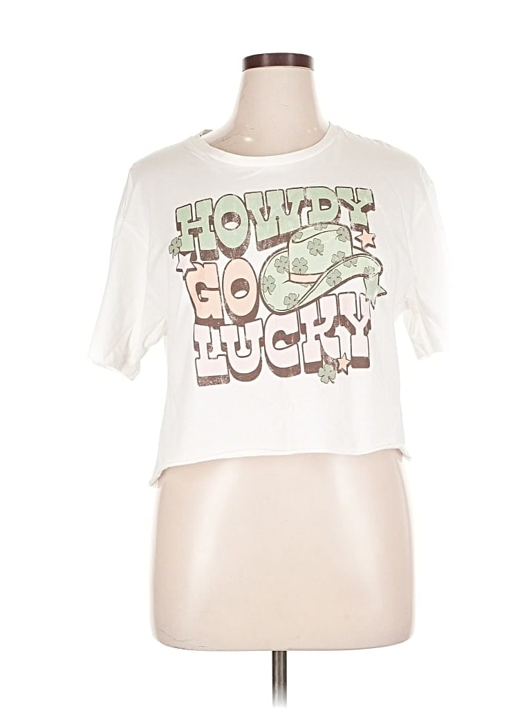 Pre-owned Altar'd State Short Sleeve T-shirt In White