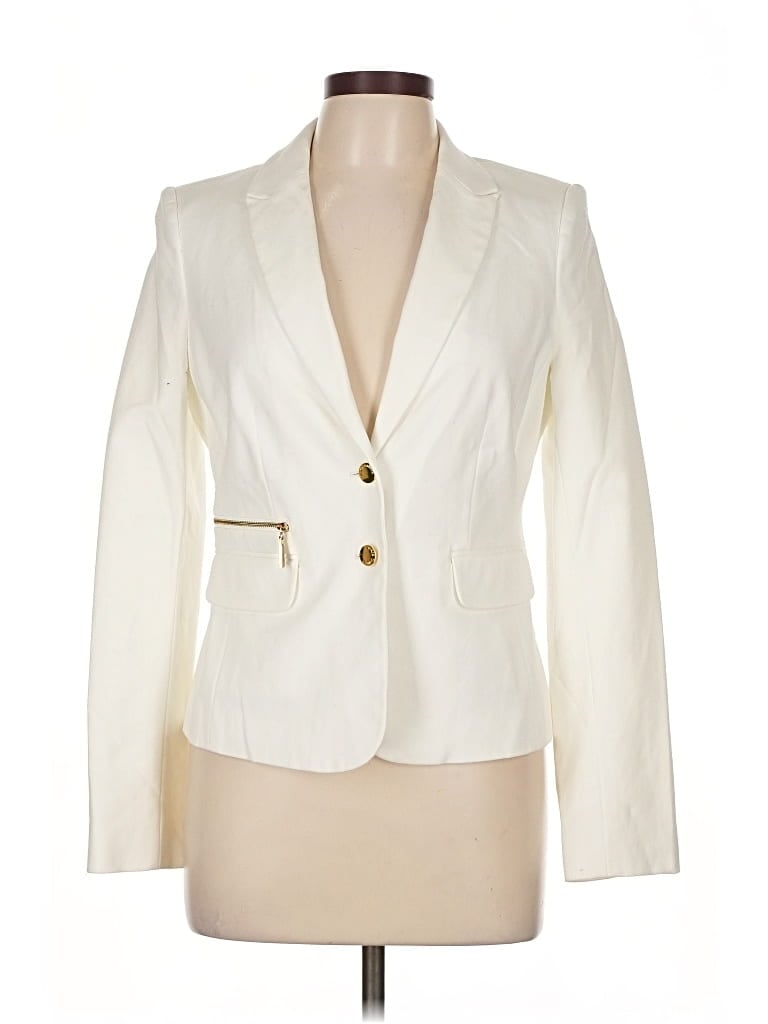 Pre-owned Vince Camuto Blazer Jacket In White