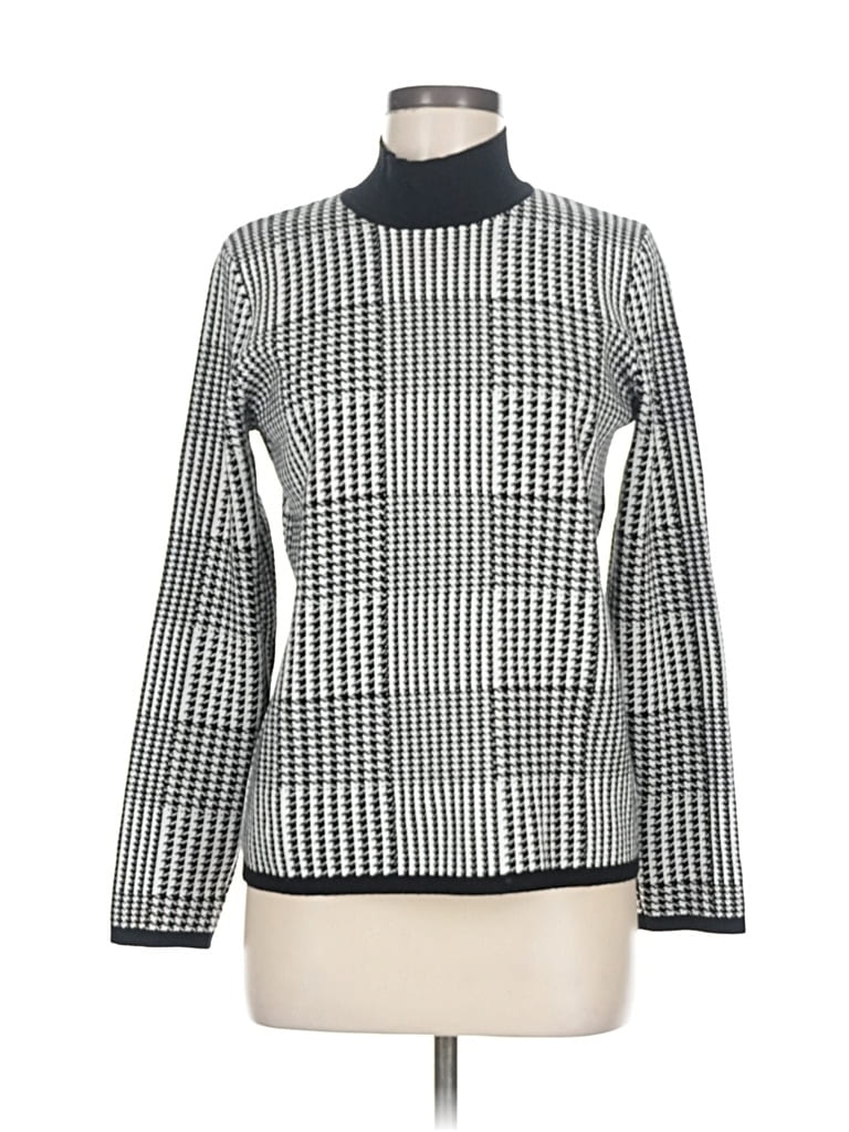 Pre-owned T Tahari Turtleneck Sweater In Silver