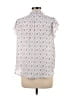 Ann Taylor LOFT 100% Polyester White Short Sleeve Blouse Size L (petite) - photo 2