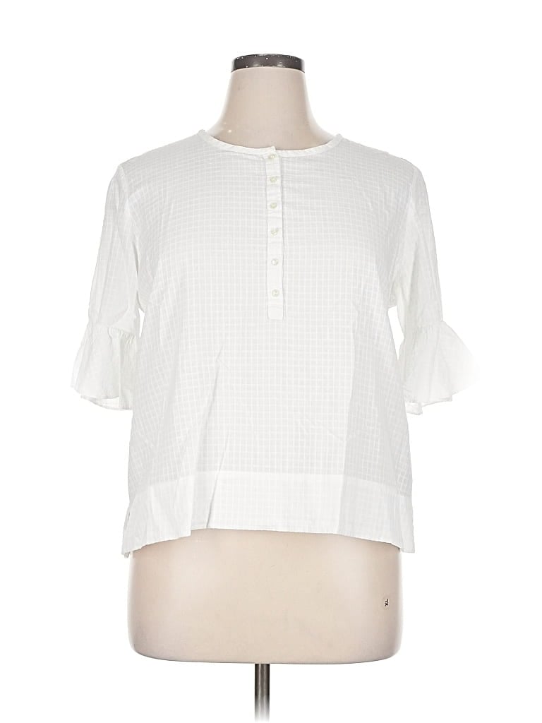 Pre-owned Polo Ralph Lauren 3/4 Sleeve Blouse In White