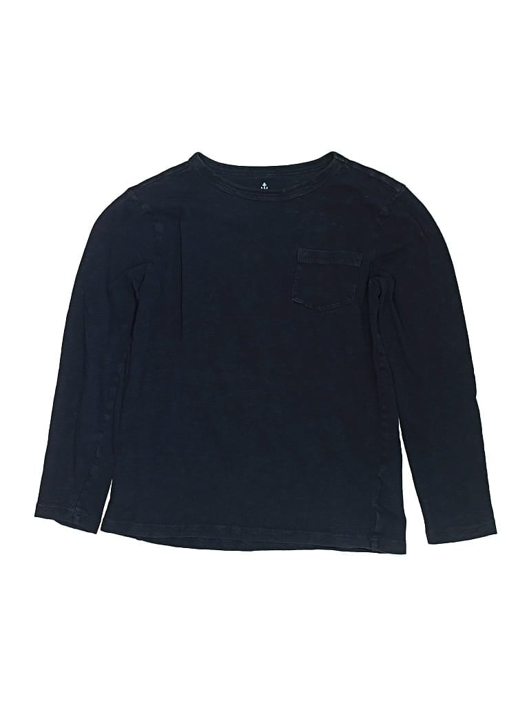 Pre-owned Crewcuts Kids' Long Sleeve Henley Shirt In Blue