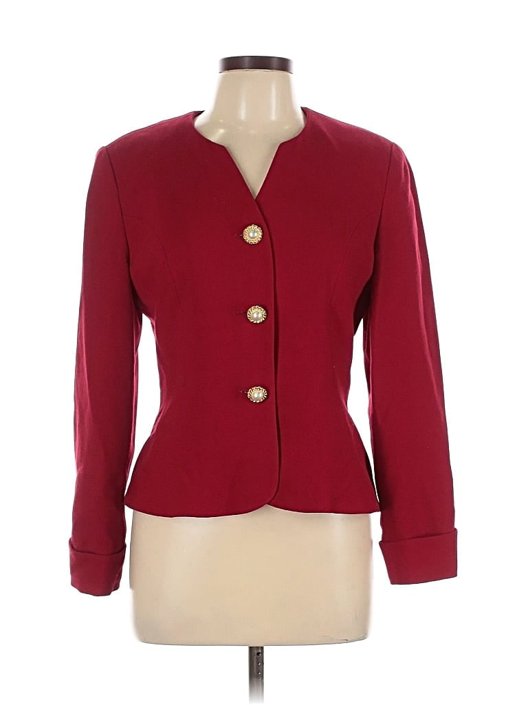 Pre-owned Talbots Wool Blazer Jacket In Red