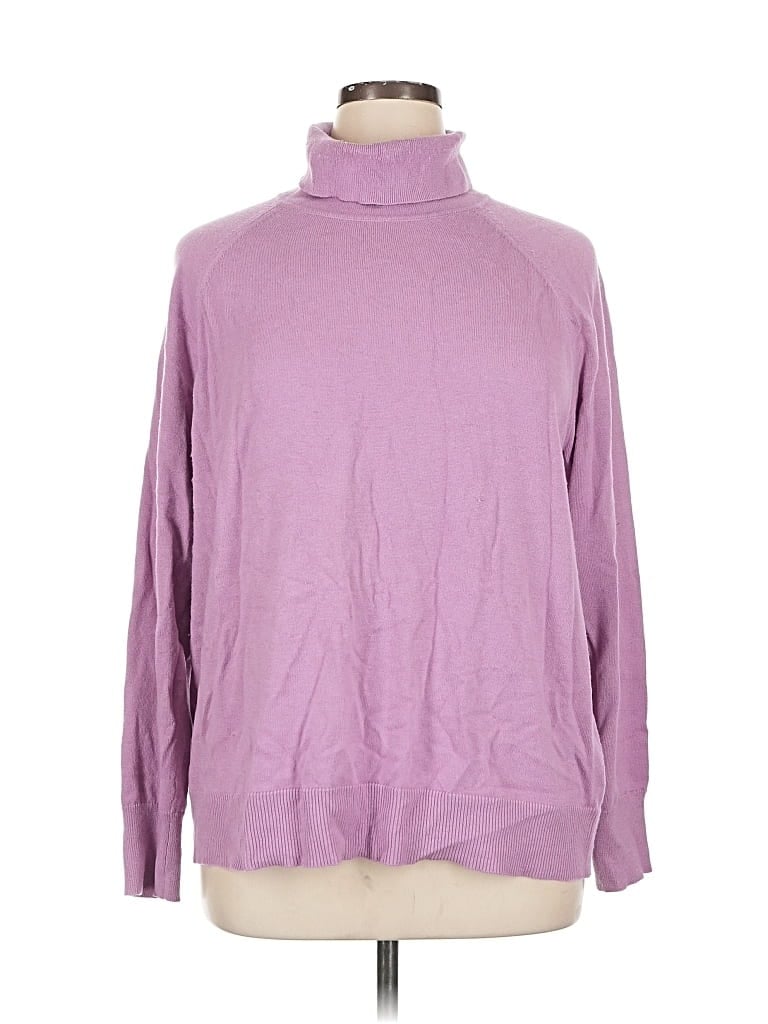 Pre-owned Caslon Turtleneck Sweater In Purple