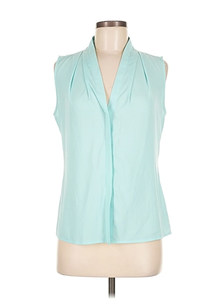 Pre-owned Calvin Klein Sleeveless Blouse In Blue