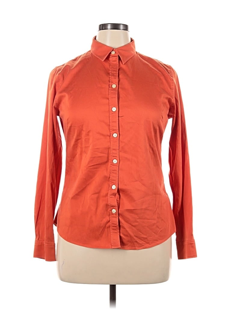 Pre-owned Banana Republic Factory Store Long Sleeve Button Down Shirt In Orange