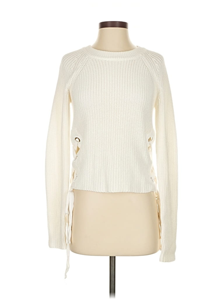 Pre-owned Blue Blush Pullover Sweater In White