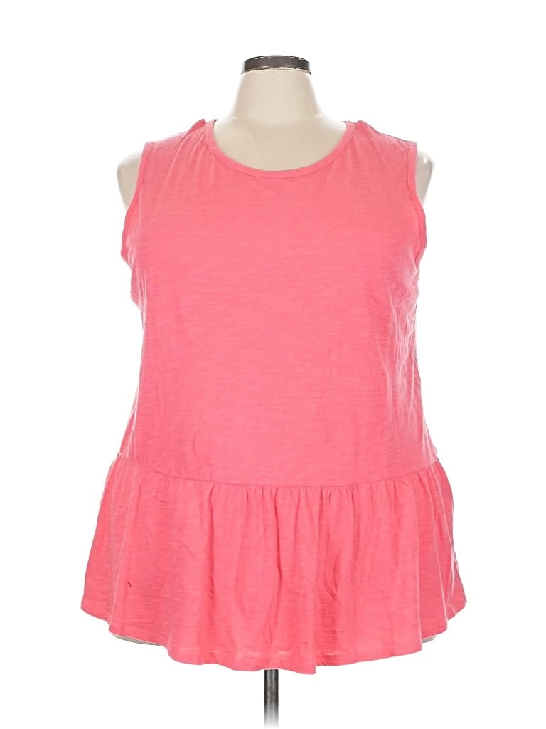 Pre-owned Lane Bryant Sleeveless T-shirt In Pink
