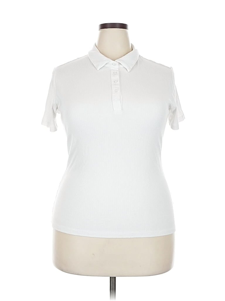 Pre-owned Dokotoo Short Sleeve Polo Shirt In White
