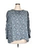 Max Studio 100% Polyester Floral Blue 3/4 Sleeve Blouse Size 3X - photo 1