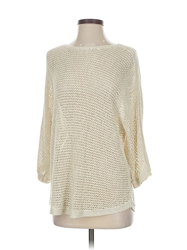 Pre-owned Jjill Pullover Sweater In White