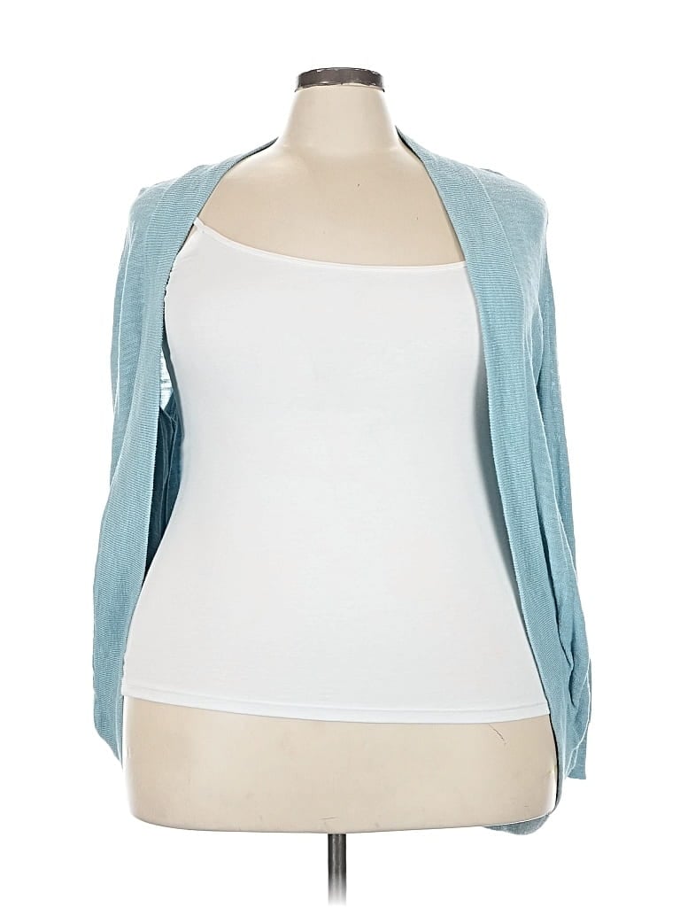 Pre-owned Belle By Kim Gravel Cardigan Sweater In Blue