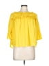 Unbranded 100% Polyester Yellow 3/4 Sleeve Blouse Size L - photo 1