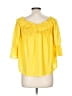 Unbranded 100% Polyester Yellow 3/4 Sleeve Blouse Size L - photo 2