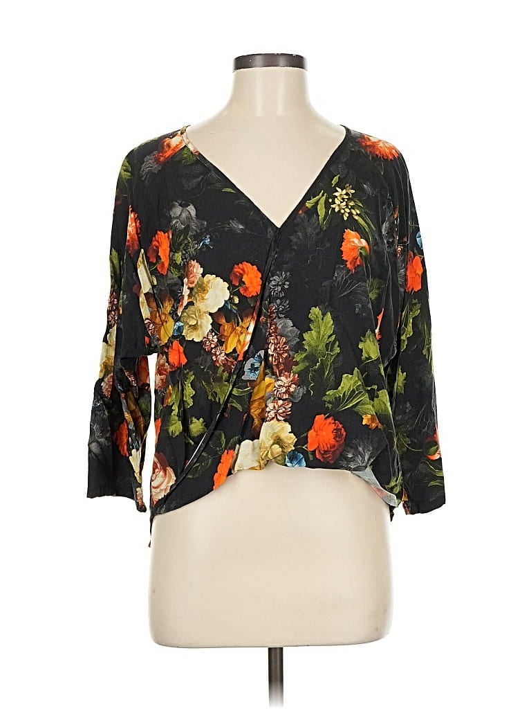 Pre-owned The Odells 3/4 Sleeve Blouse In Black