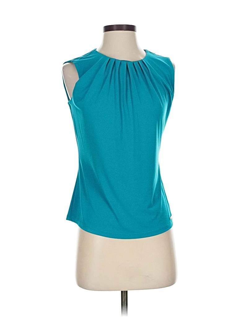Pre-owned Calvin Klein Sleeveless Blouse In Blue