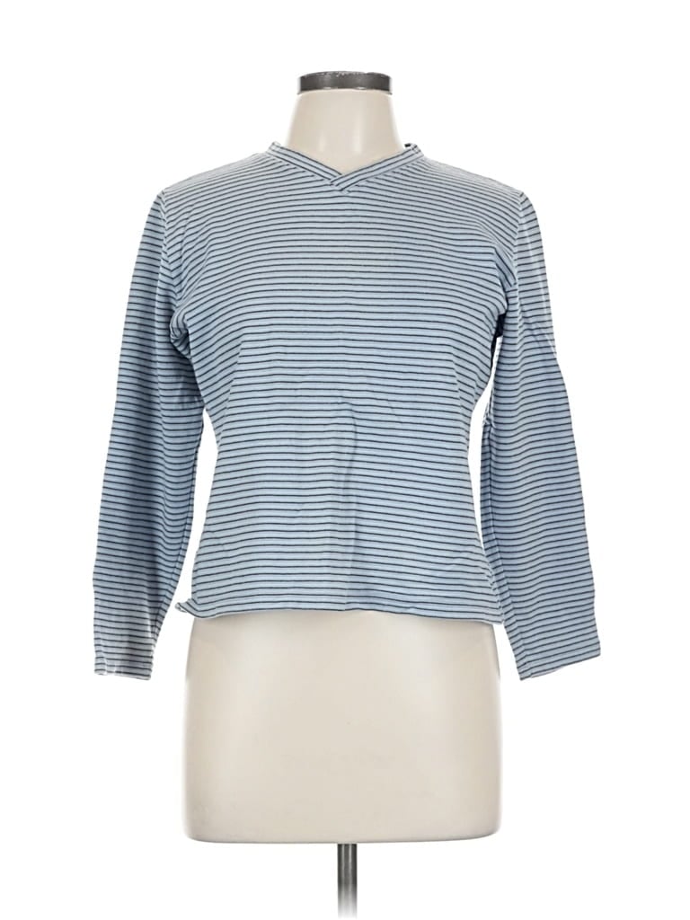 Pre-owned Eddie Bauer 3/4 Sleeve T-shirt In Blue