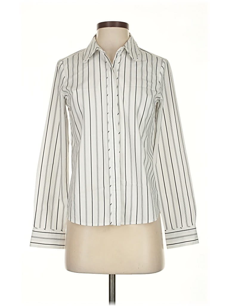 Pre-owned Express Long Sleeve Blouse In White