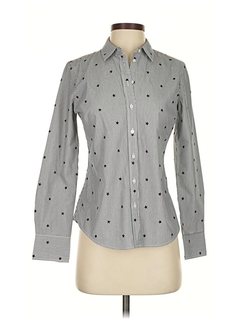 Pre-owned Banana Republic Long Sleeve Button Down Shirt In Gray