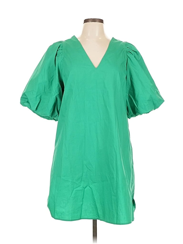 Pre-owned Caryn Lawn Casual Dress In Green