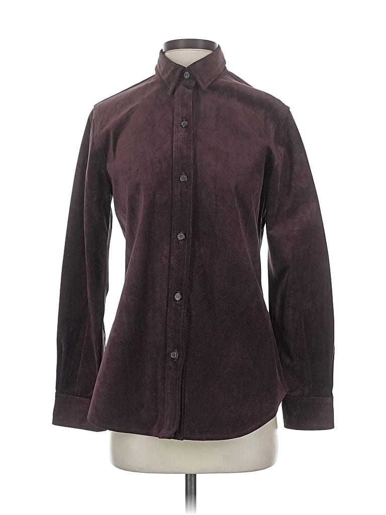 Pre-owned Golden Bear Long Sleeve Button Down Shirt In Burgundy
