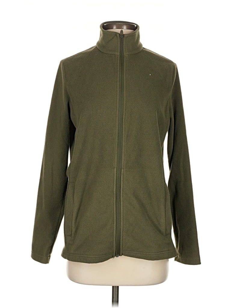 Pre-owned Lands' End Track Jacket In Green