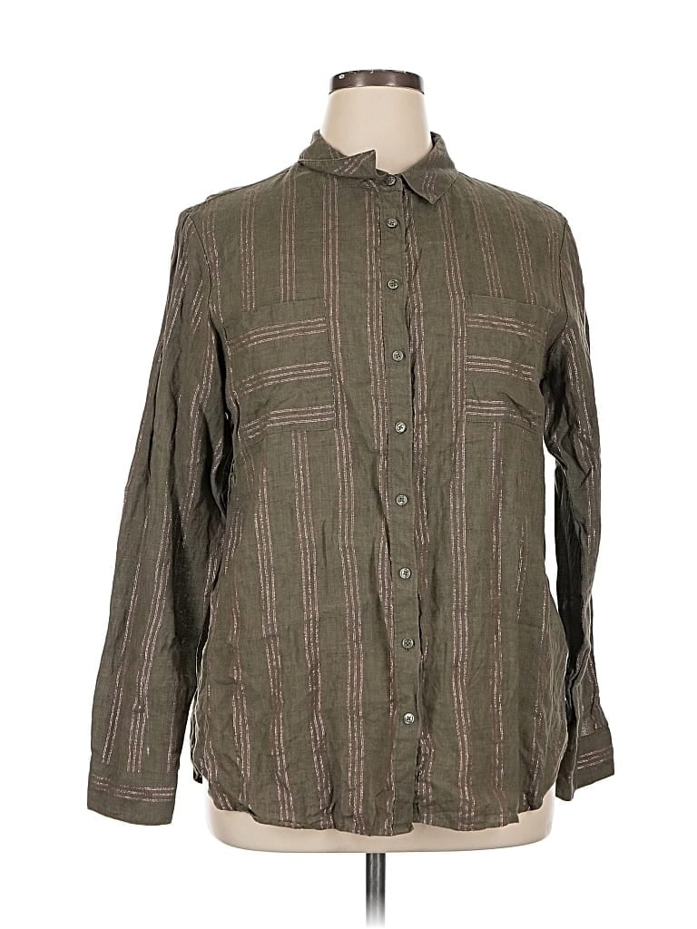 Pre-owned Boden Long Sleeve Button Down Shirt In Brown