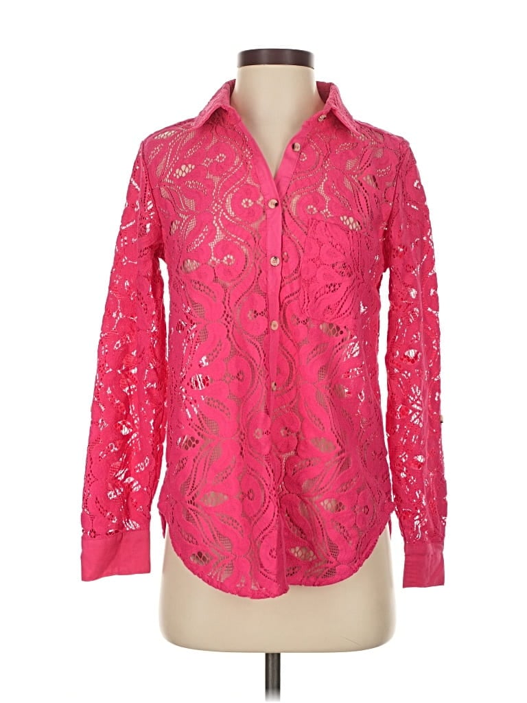 Pre-owned Maeve By Anthropologie Long Sleeve Blouse In Pink