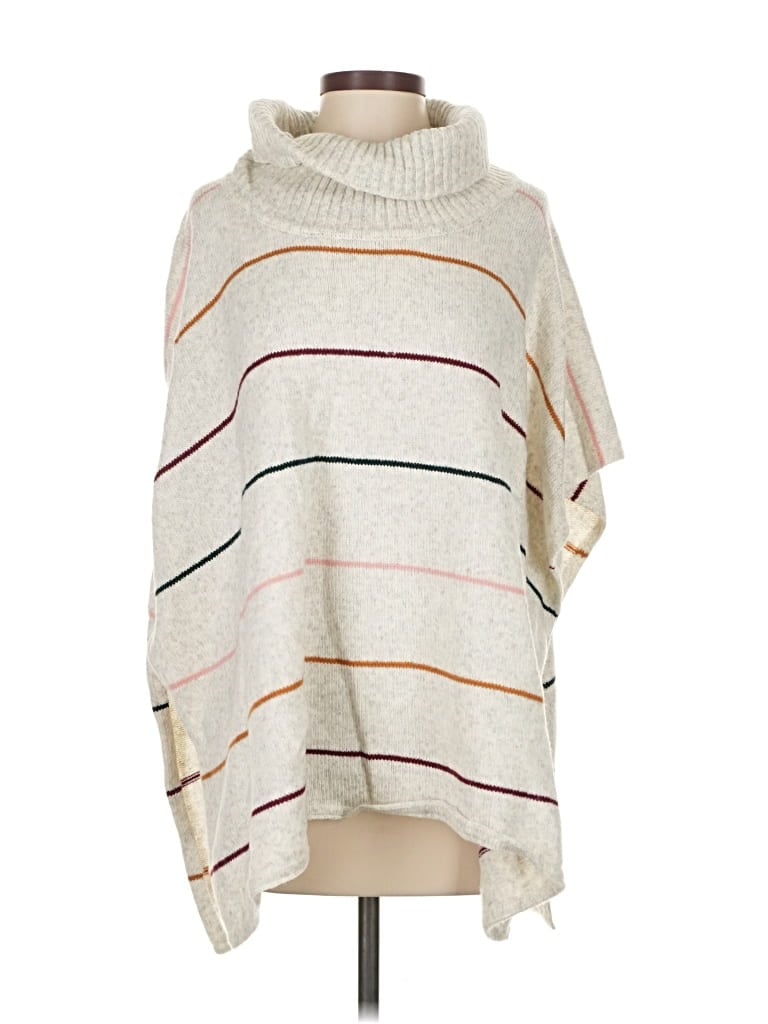 Pre-owned Ann Taylor Loft Poncho In White