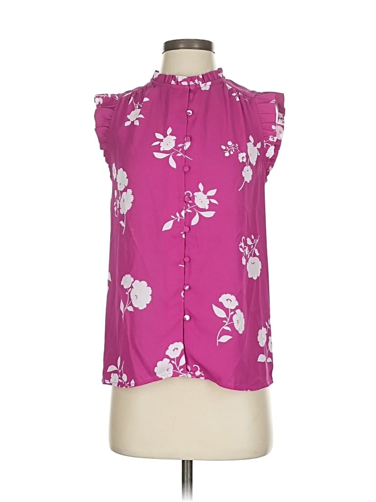 Pre-owned Ann Taylor Sleeveless Blouse In Pink