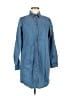 Chic Connection Blue Long Sleeve Button-Down Shirt Size M - photo 1