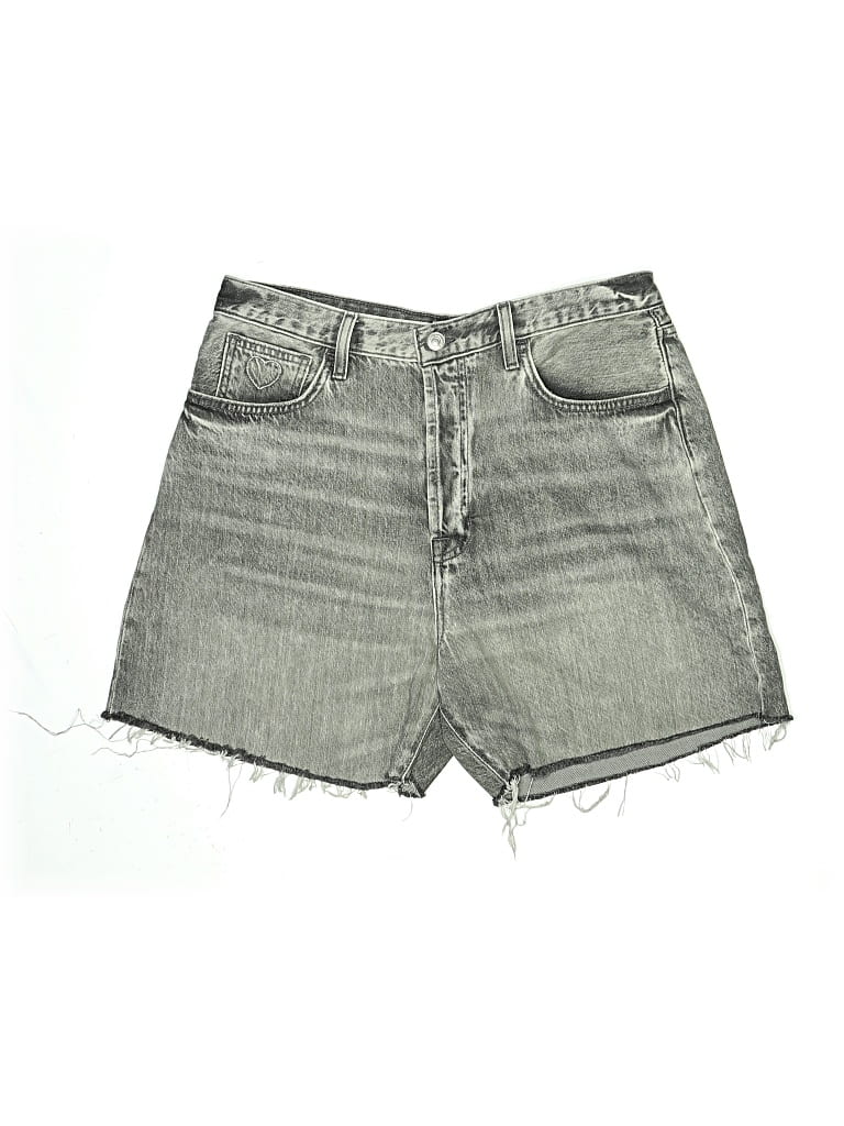 Pre-owned 7 For All Mankind Denim Shorts In Gray