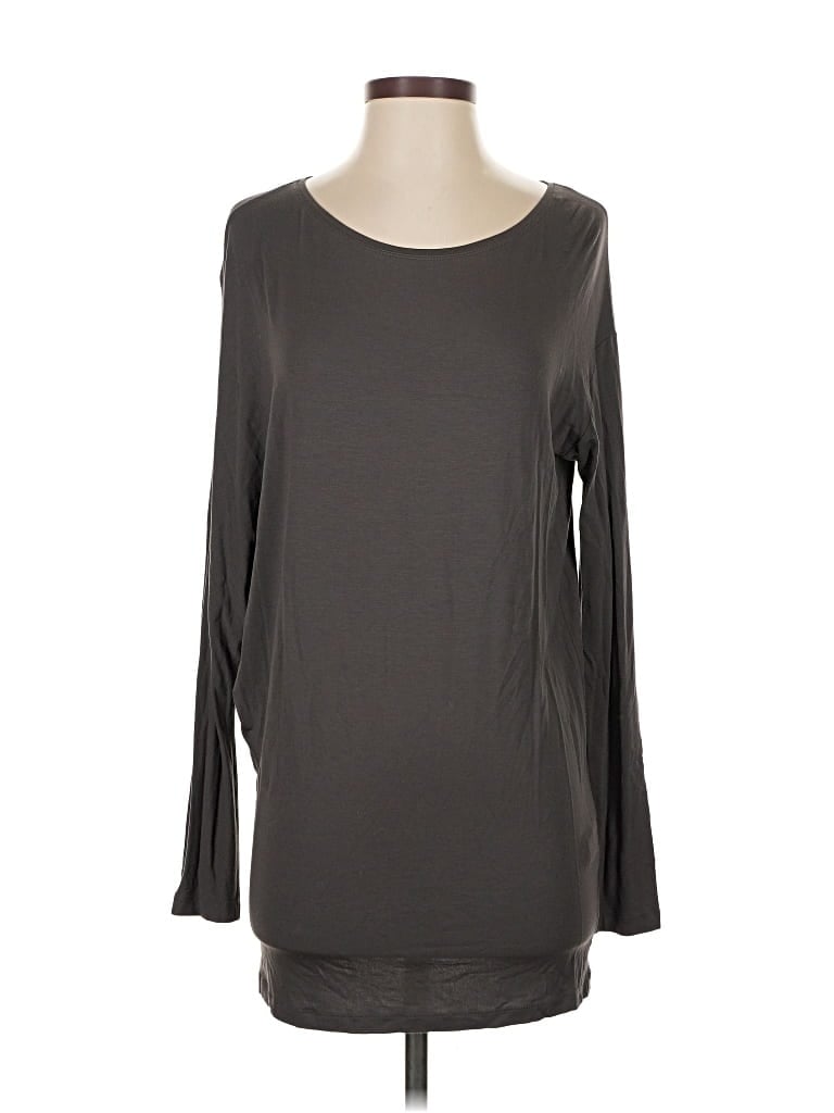 Pre-owned Vince Long Sleeve Top Gray Boatneck Tops