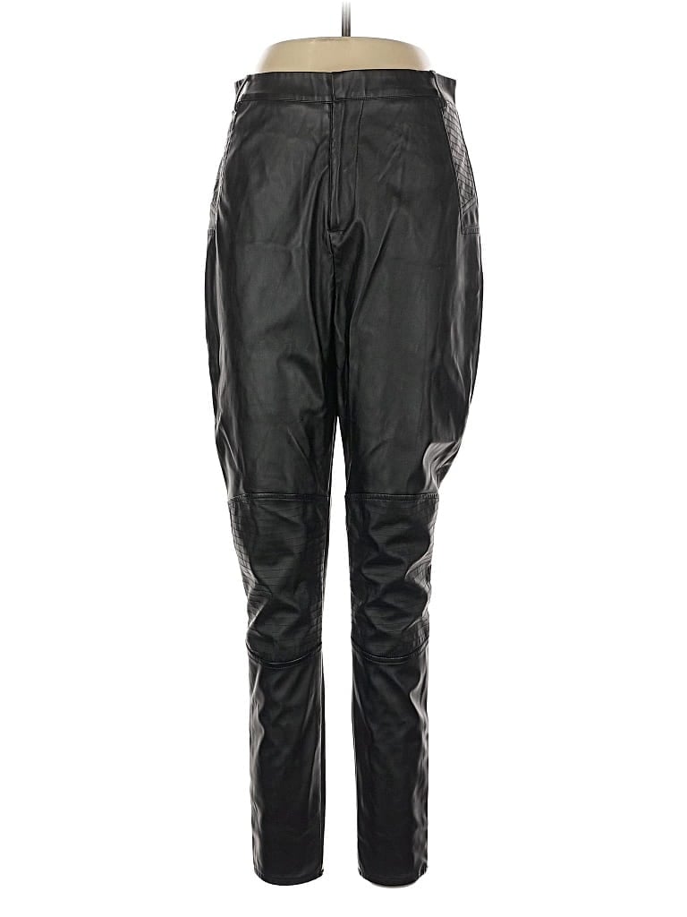 Pre-owned Missguided Faux Leather Pants In Black