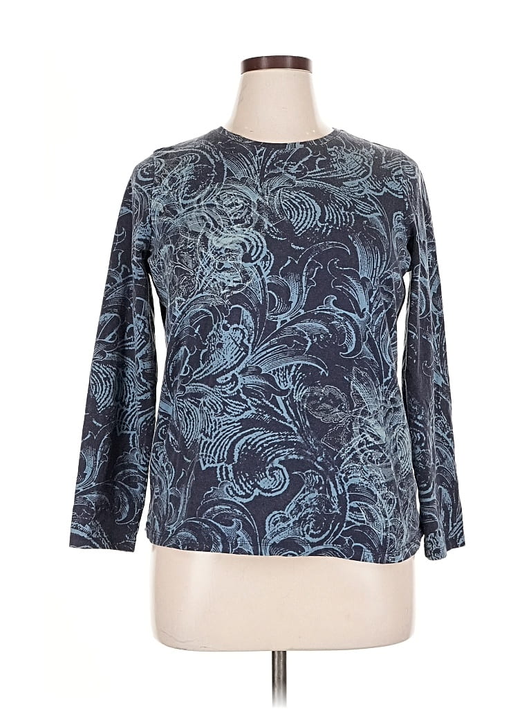 Pre-owned Talbots 3/4 Sleeve T-shirt In Blue