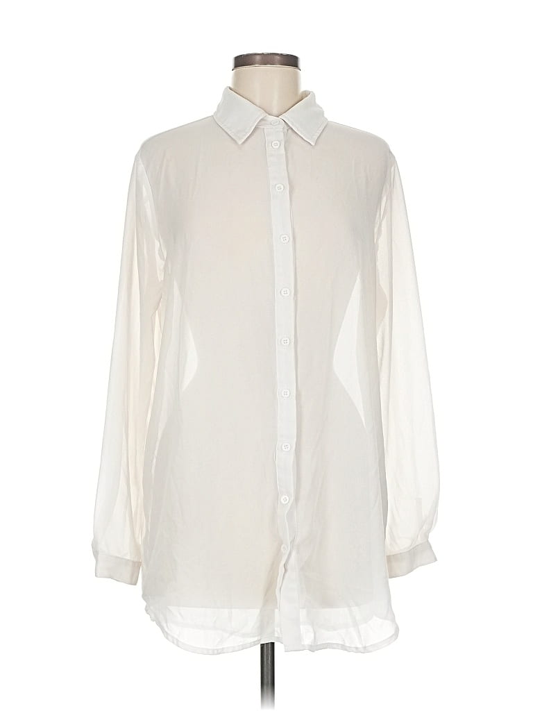 Pre-owned Prettylittlething Long Sleeve Blouse In White