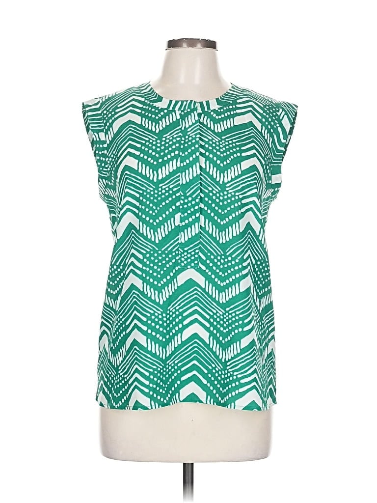 Pre-owned J.crew Factory Store Sleeveless Blouse In Green