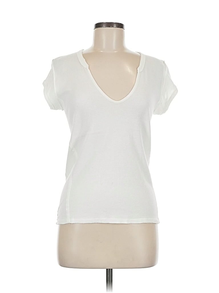 Pre-owned We The Free Short Sleeve Top White V Neck Tops