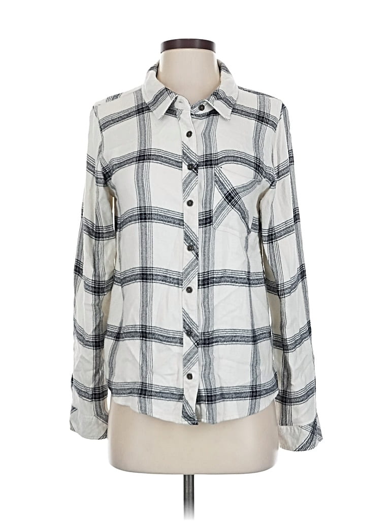 Pre-owned Thread & Supply Long Sleeve Henley Shirt In Silver