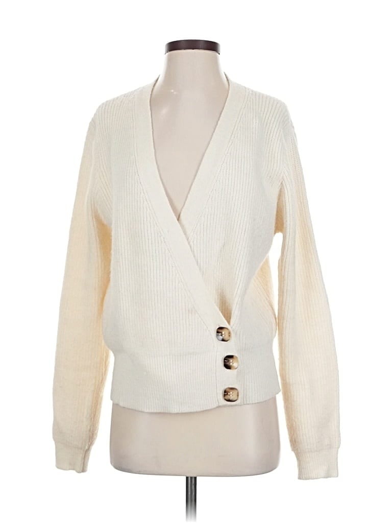 Pre-owned Little Lies Cardigan Sweater In White
