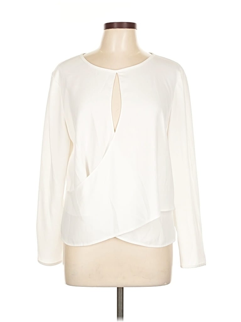 Pre-owned Club Monaco Long Sleeve Blouse In White