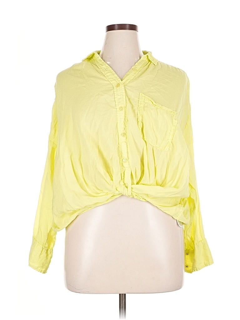 Pre-owned Pilcro 3/4 Sleeve Blouse In Yellow