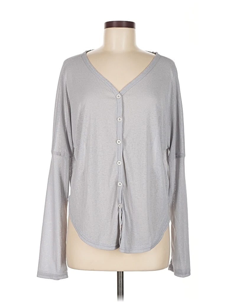 Pre-owned Unbranded Long Sleeve Blouse In Gray