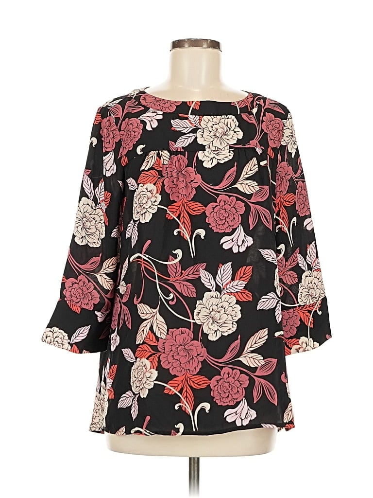 Pre-owned Banana Republic Factory Store 3/4 Sleeve Blouse In Black