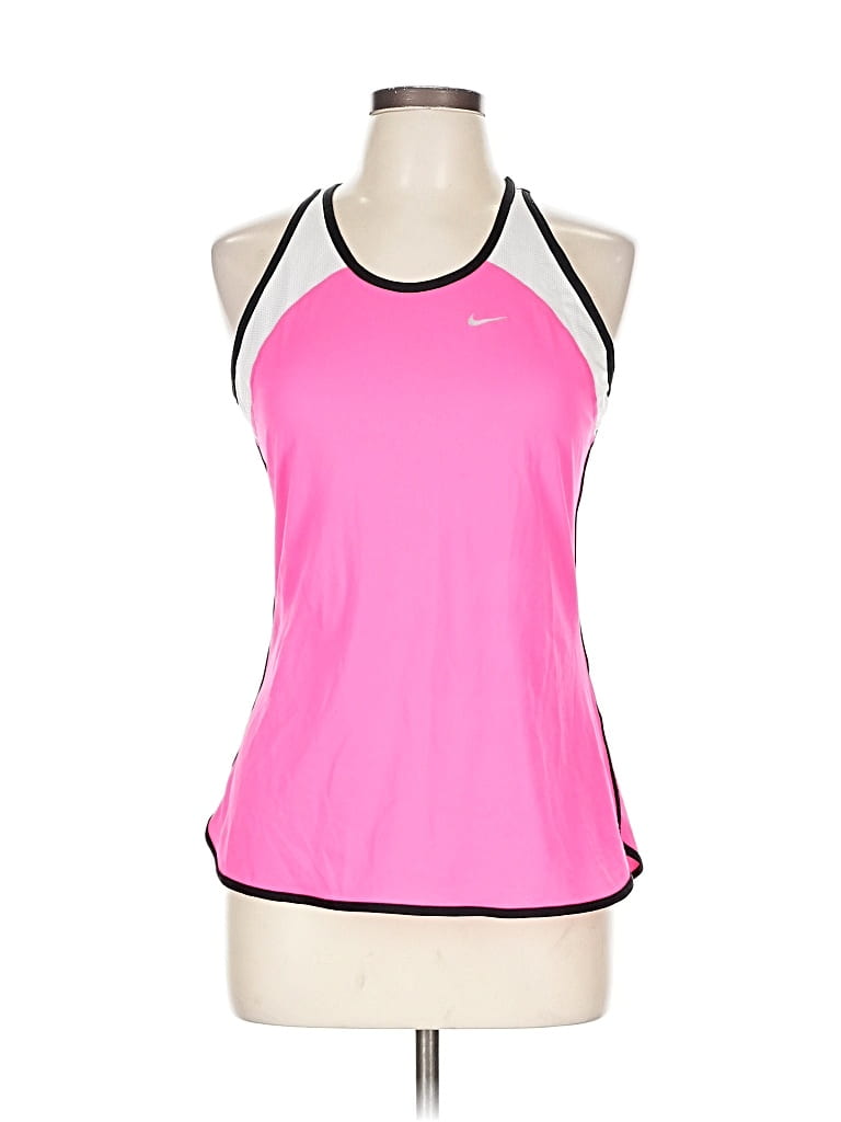 Pre-owned Nike Tank Top Pink Halter Neckline Tops