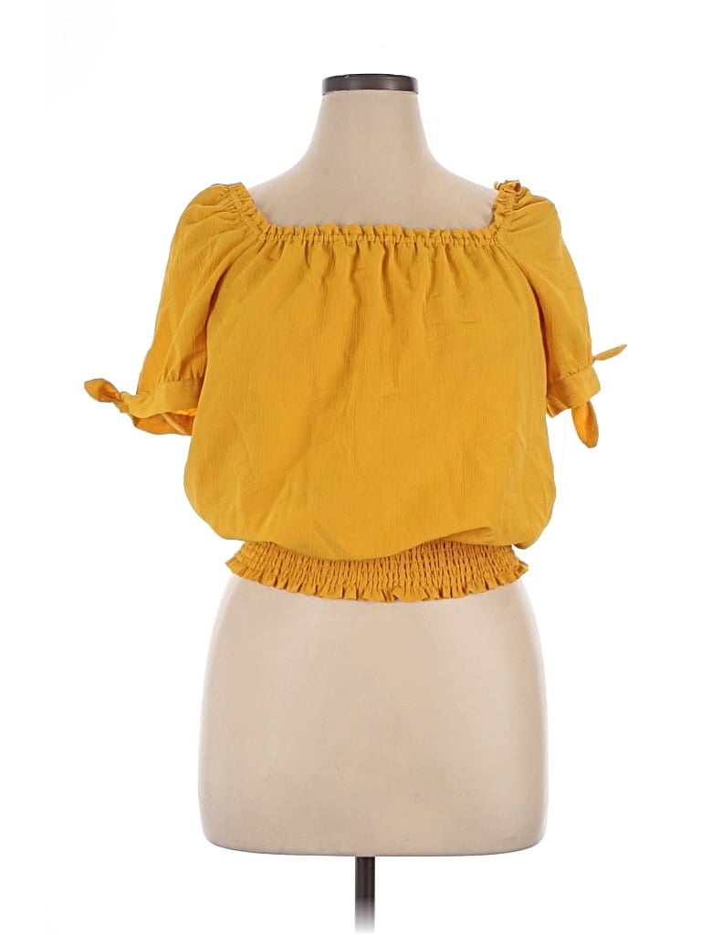 Pre-owned Michael Michael Kors Short Sleeve Blouse In Yellow